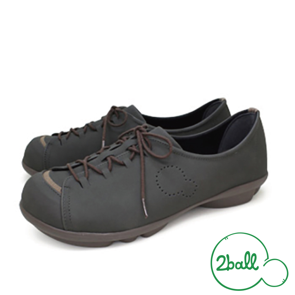 大阪樂步健康鞋 2ball異材質拼接繫帶休閒鞋TB111(KHA-卡其色)