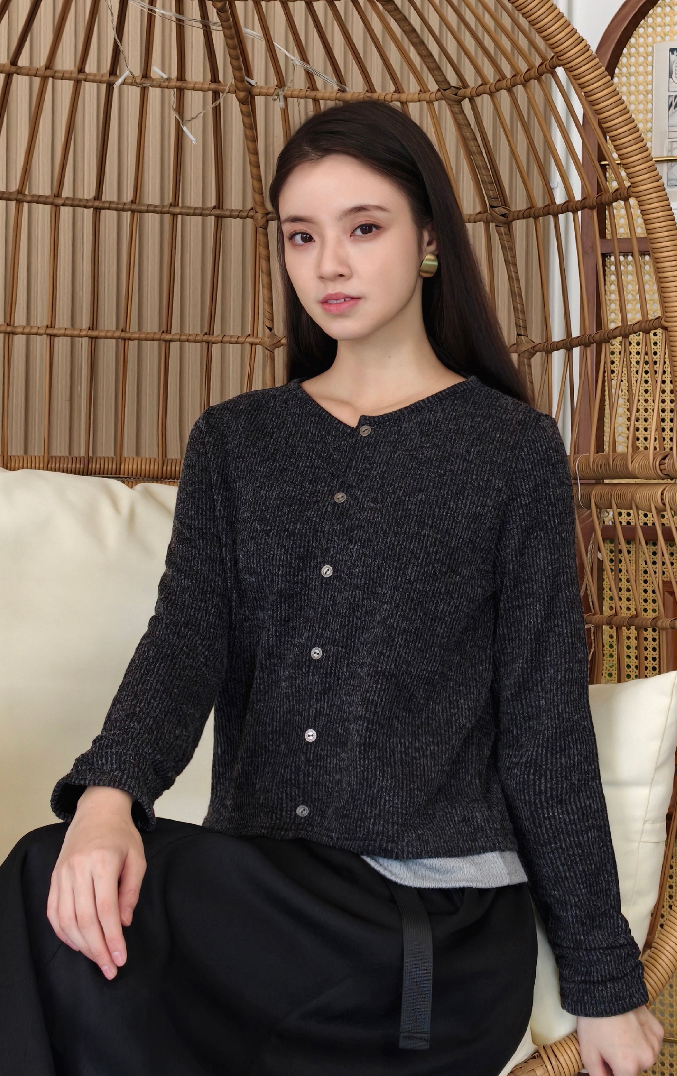 羅紋綁帶針織衫 LT0330