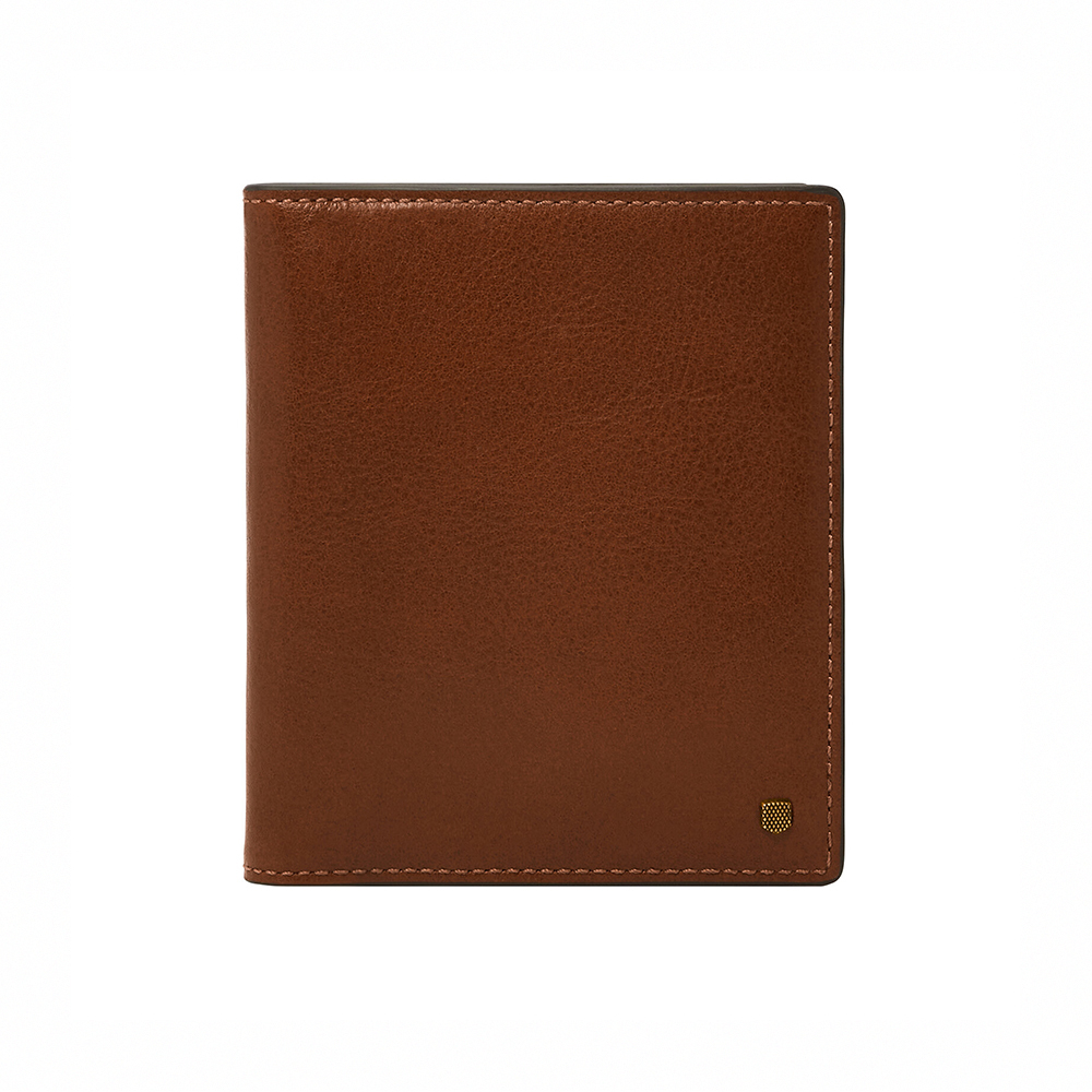 Gift 盾牌小LOGO真皮 護照套-棕色 MLG0800212