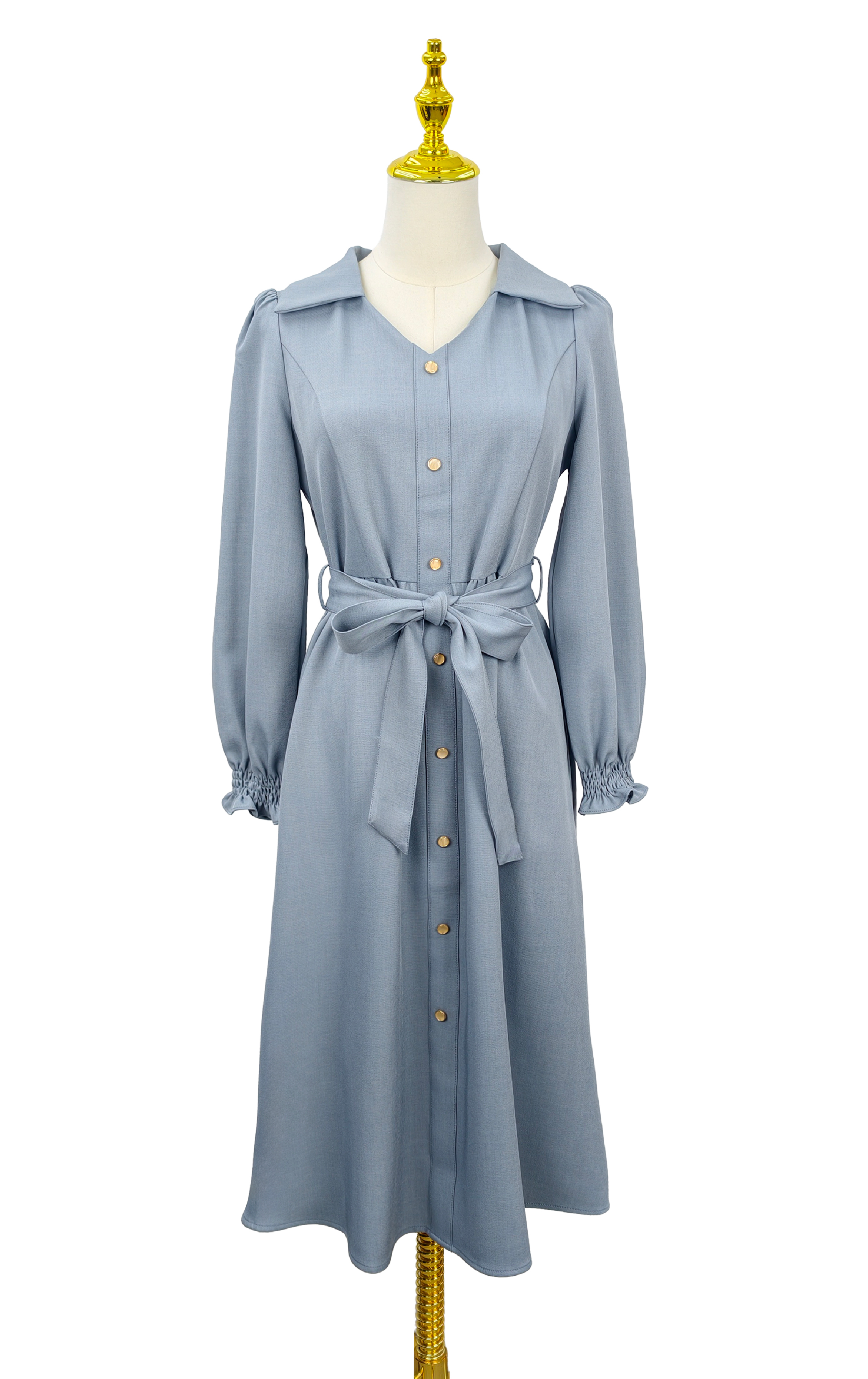 V領鈕扣連身裙 OP0575