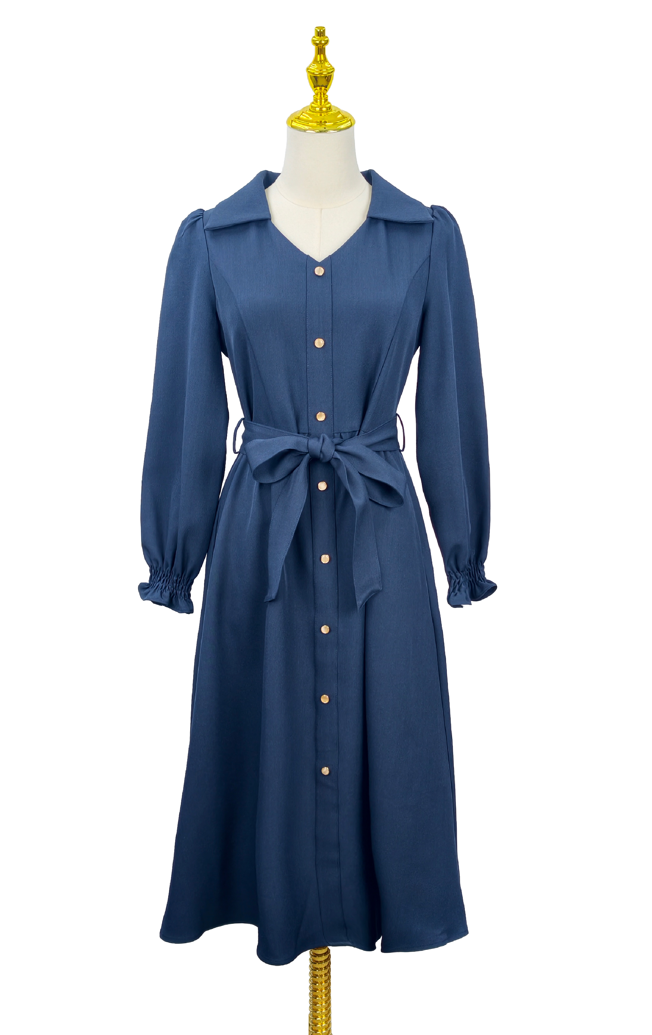 V領鈕扣連身裙 OP0575