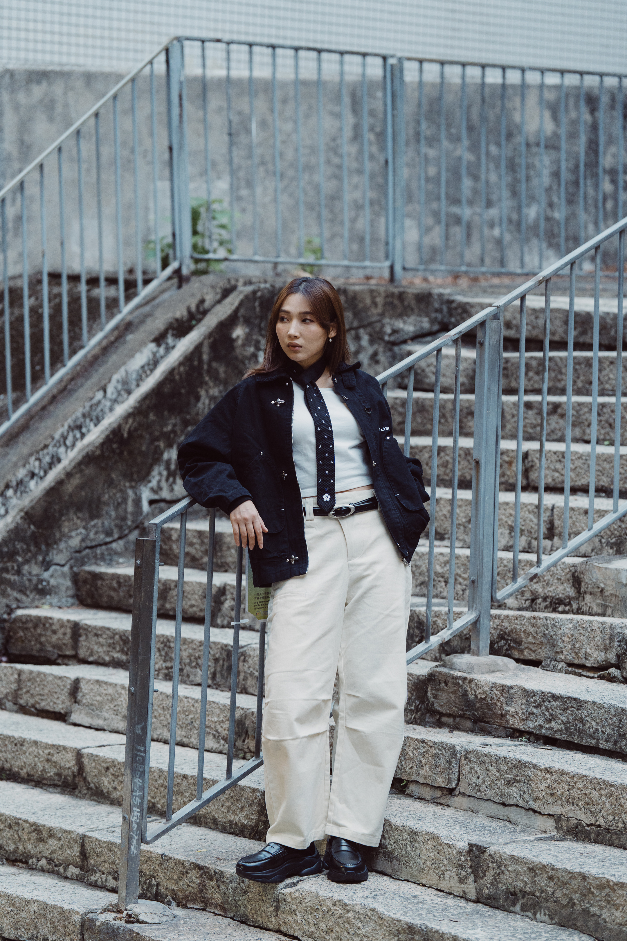 Flannel Neckline French Chore Coat｜Black｜Hong Kong Original Design