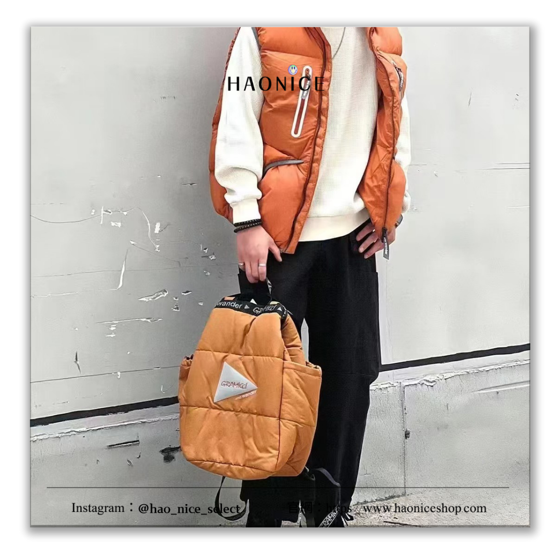 【HAO NICE】AND WANDER x 小野人 GRAMICCI 聯名🔥經典logo 迷彩 戶外防水雙肩包 手提包 背包 22L