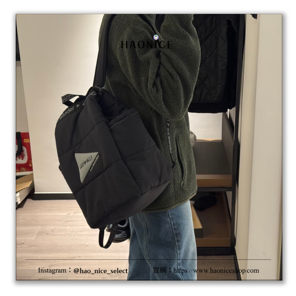 【HAO NICE】AND WANDER x 小野人 GRAMICCI 聯名🔥經典logo 迷彩 戶外防水雙肩包 手提包 背包 22L