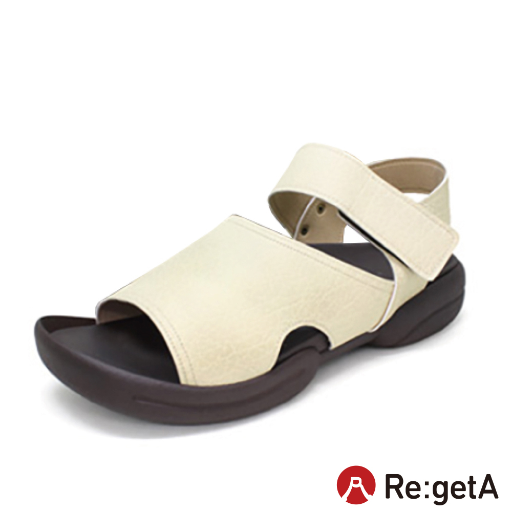 大阪樂步健康鞋 Re:getA魔鬼氈後帶涼鞋R232M(IVO-象牙白)