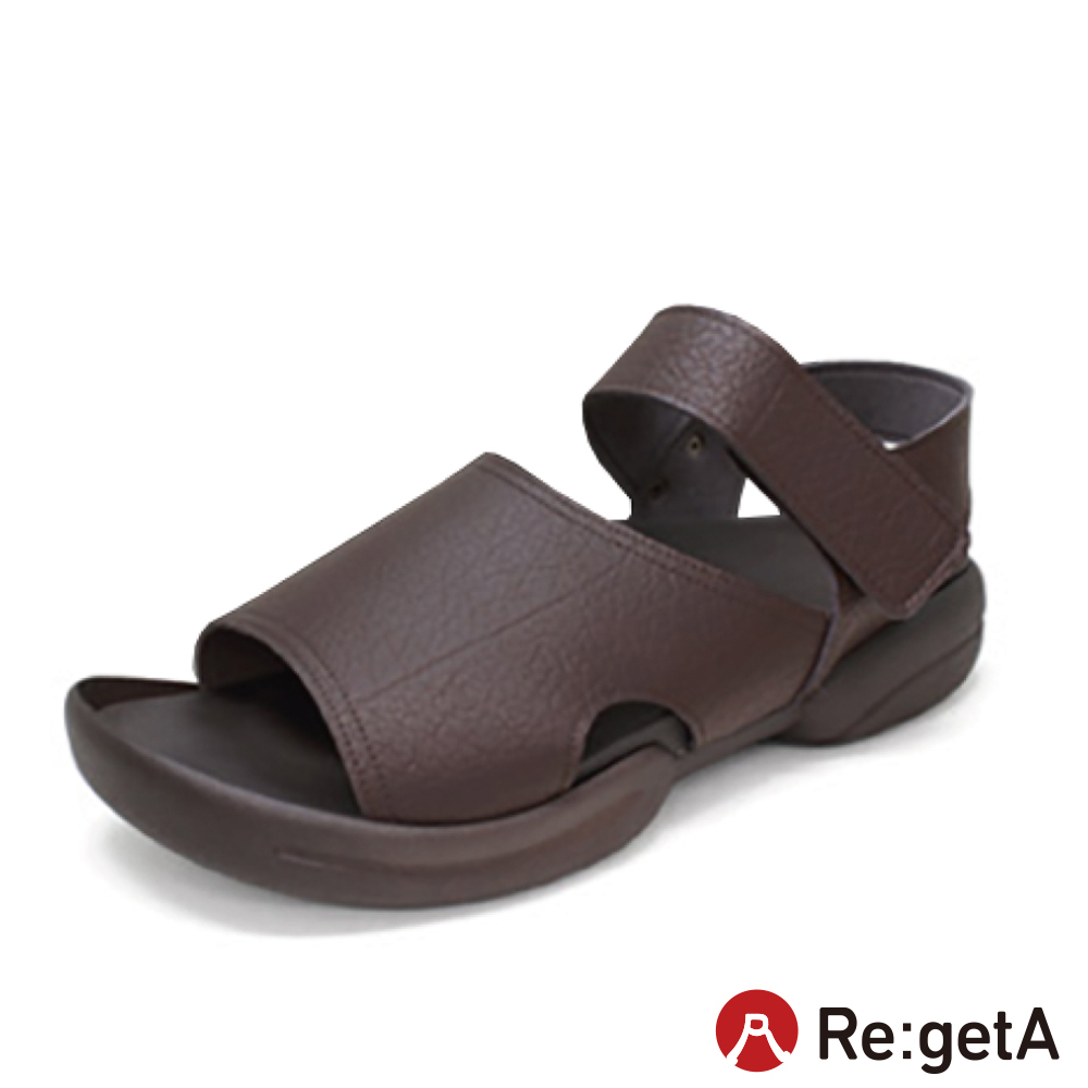 大阪樂步健康鞋 Re:getA魔鬼氈後帶涼鞋R232M(DBR-深咖啡)