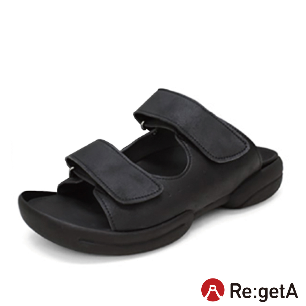 大阪樂步健康鞋 Re:getA魔鬼氈涼鞋R231M(BLK-黑色)
