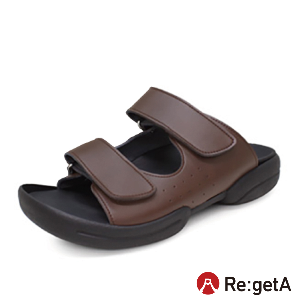 大阪樂步健康鞋 Re:getA魔鬼氈涼鞋R231M(DBR-深咖啡)