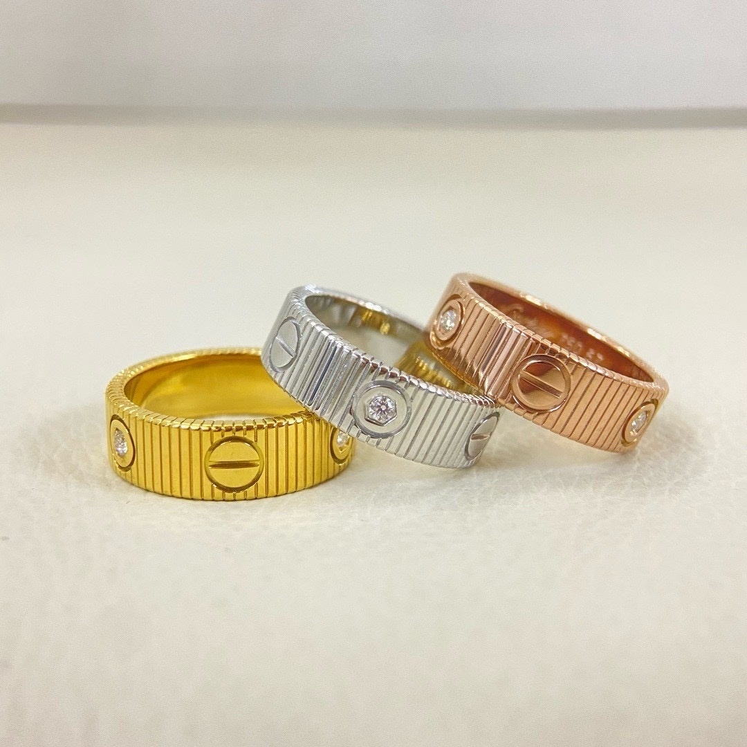 【三鑽款】18k”ct LOVE Unlimited”25螺釘刻紋結構高奢定製戒