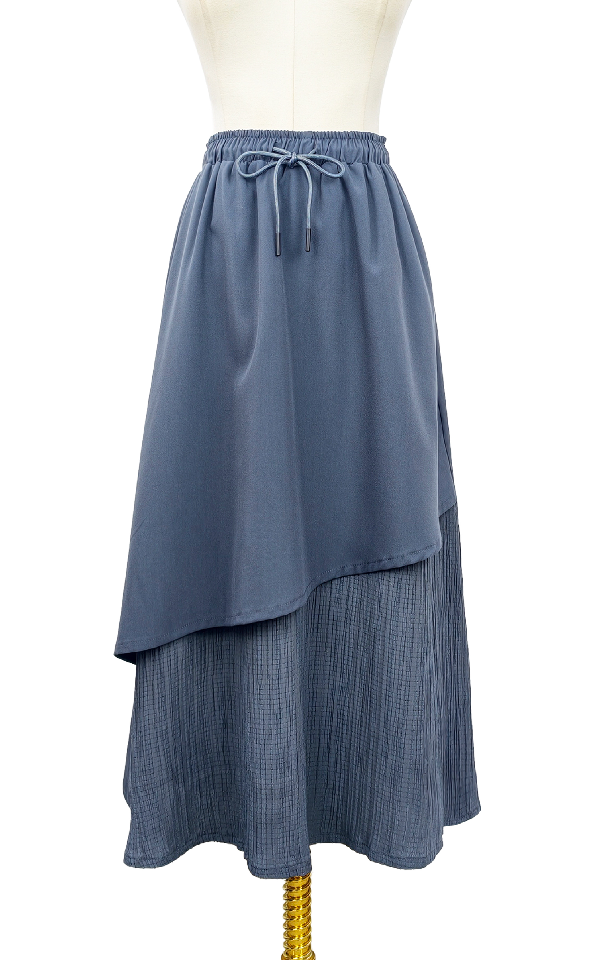 不對稱拼布長裙 SK0241