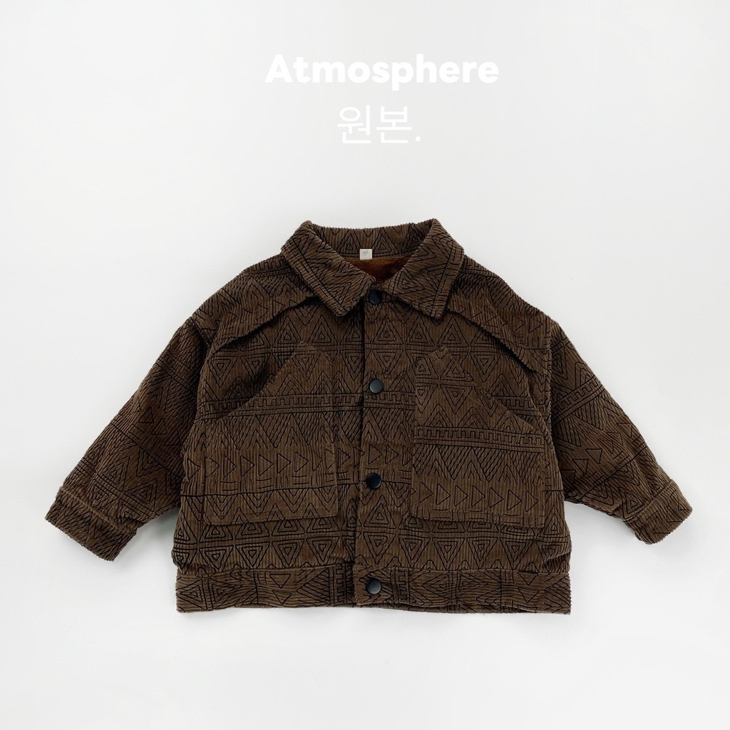 復古圖騰加絨工裝外套