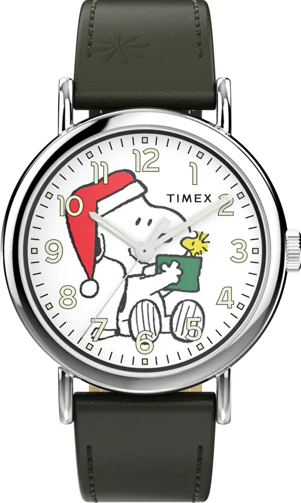 萬年鐘錶 - TIMEX 天美時   Peanuts Holiday 史奴比SNOOPY假期面盤男錶 TW2Y12400 錶徑40MM