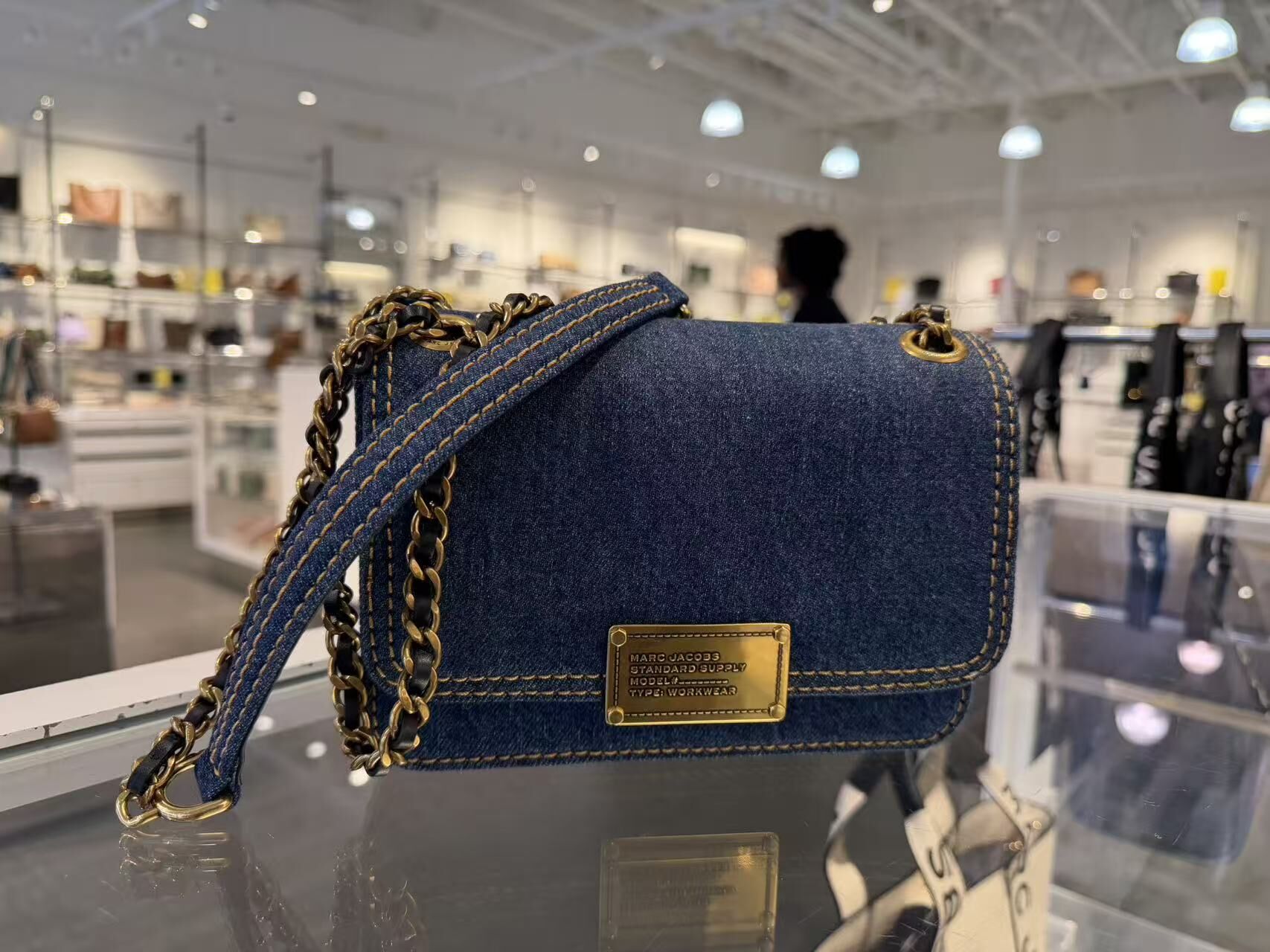 【直播】MARC JACOBS LL1124100 深藍牛仔單肩包