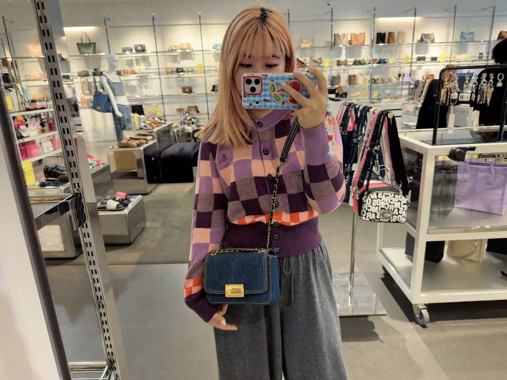 【直播】MARC JACOBS LL1124100 深藍牛仔單肩包