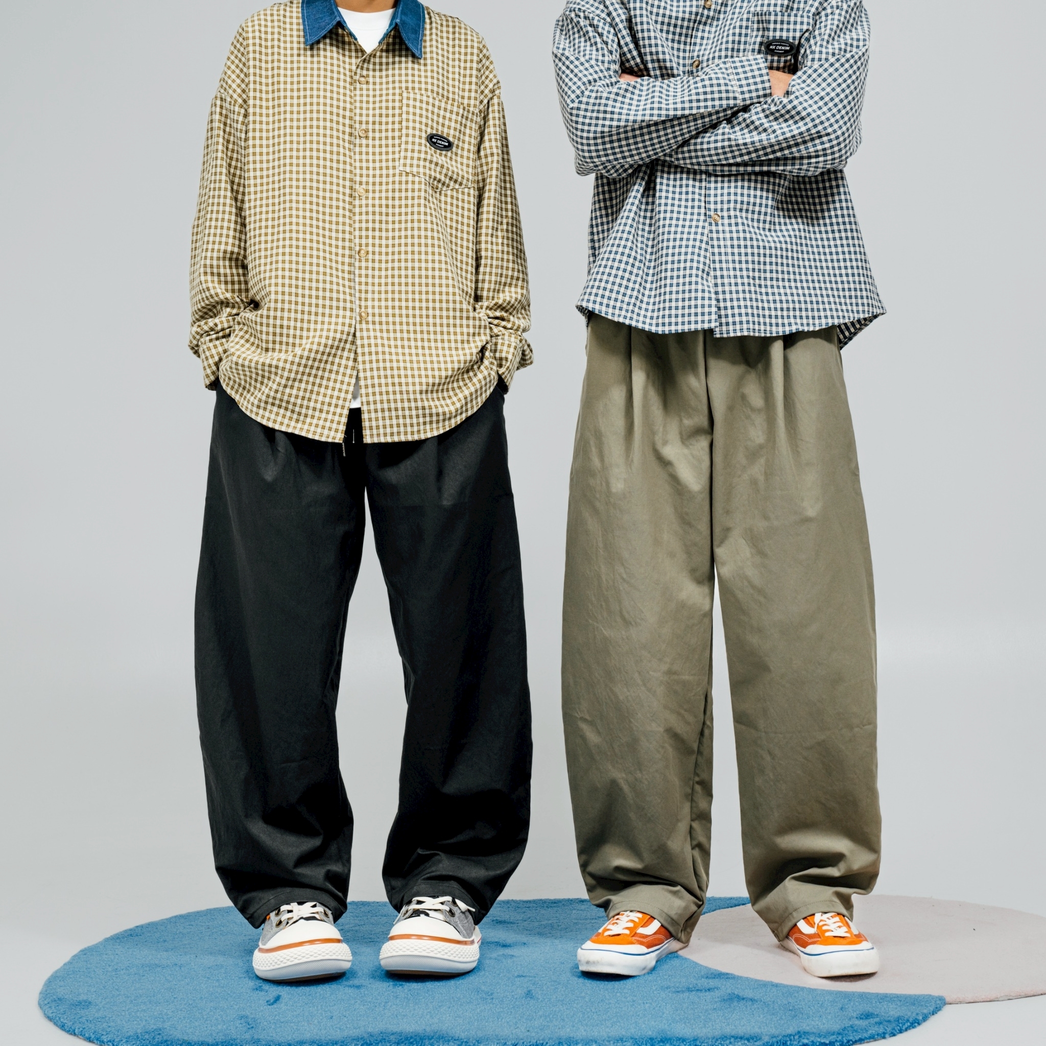 SBG 日系寬鬆打折長褲 V0001