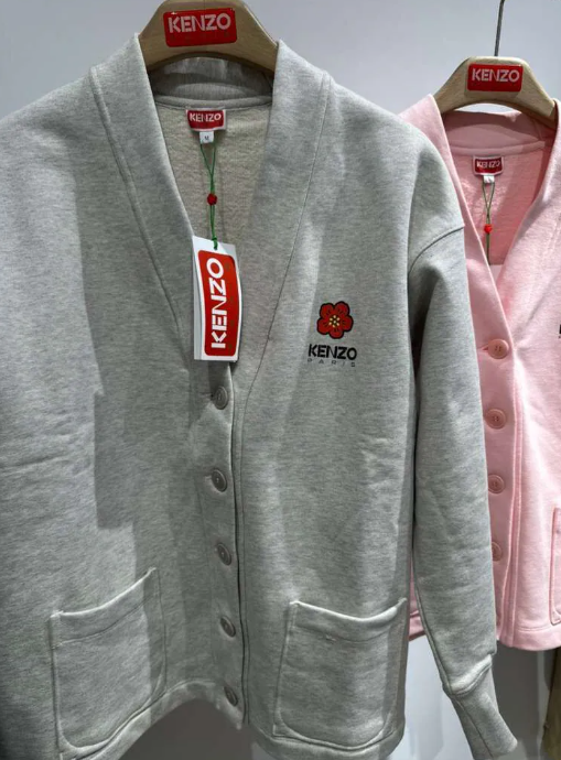 【現貨瑕疵貨品】KENZO 女裝 BOCKE Flower 圖案外套 灰色 L (HC0240)