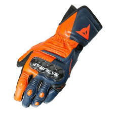 DAINESE  CARBON 3 LONG 防摔真皮碳纖維長版手套 藍橘紅款