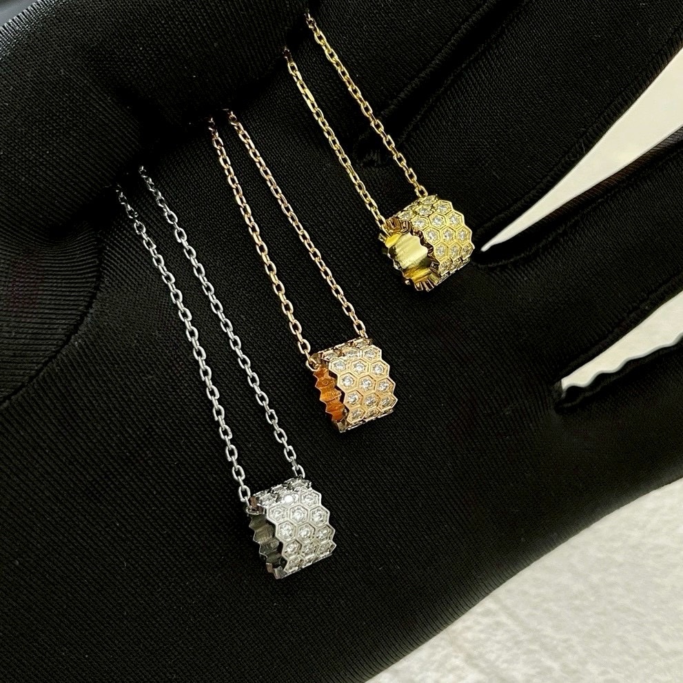 cm”18k bee my love滿鑽蜂巢高奢定製項鍊