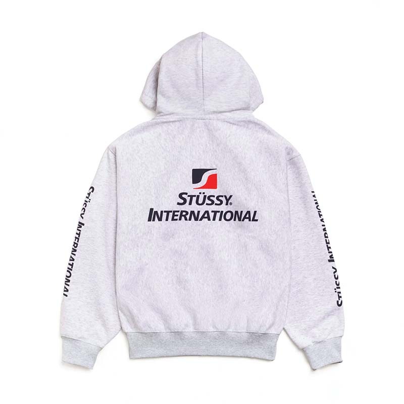 Stussy International Zip Hoodie Ash Heather 連帽外套 灰色 1975146-AR [台灣現貨]