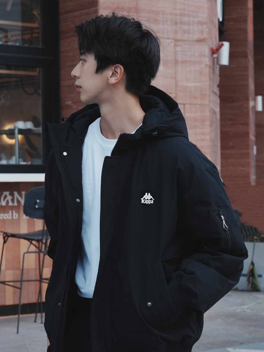 KAPPA 連帽 防潑水 羽絨外套 男女同款