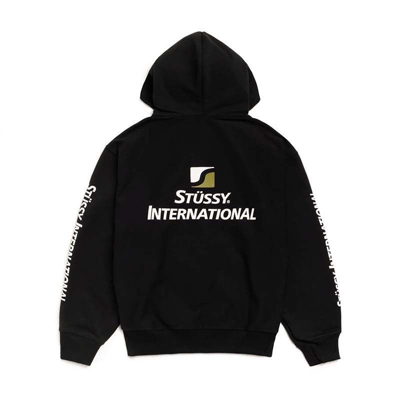 Stussy International Zip Hoodie Black 連帽外套 黑色 1975146-BK [台灣現貨]