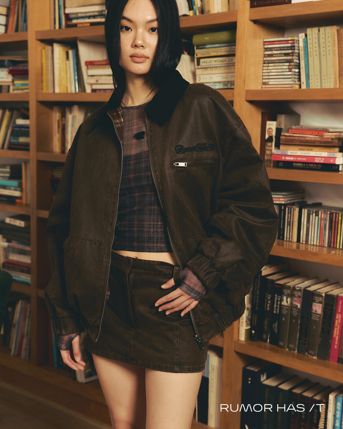 Rust Waxed Mini Skort