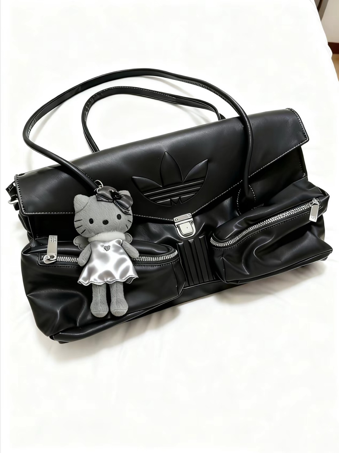 ADIDAS ORIGINALS 皮革 多口袋 大容量 手提包