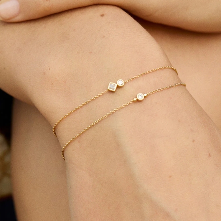 美好戀情時光系列-水晶手鍊(24k金含施華洛世奇清透水晶)