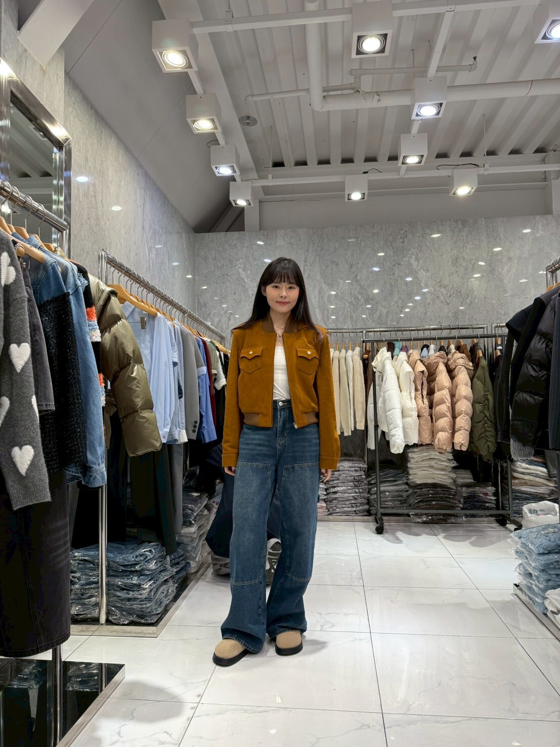 JN5231 高質拼接牛皮外套