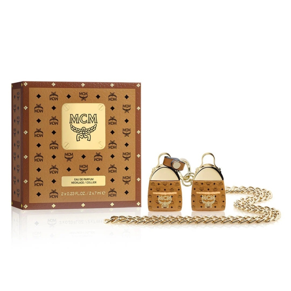 MCM 經典背包迷你瓶香氛墜鍊淡香精 7mlX2-禮盒組