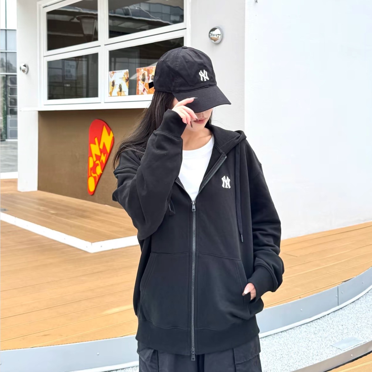 MLB 大口袋 拉鍊 棉外套 男女同款