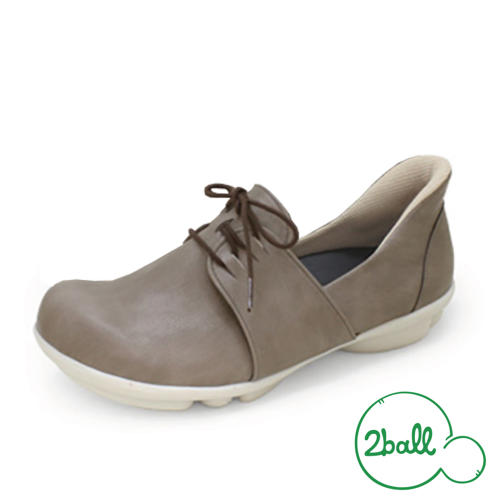 大阪樂步健康鞋 2ball 綁帶設計套入式樂福鞋TB503(GRY-灰色)