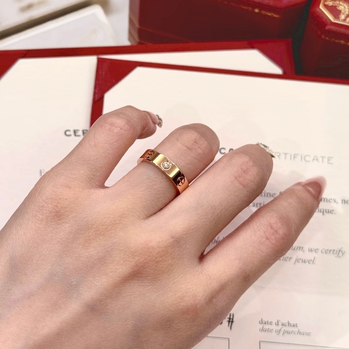 【窄版｜光面/單鑽/八鑽】 18k”ct love經典鑽釘高奢定製戒2.0系列