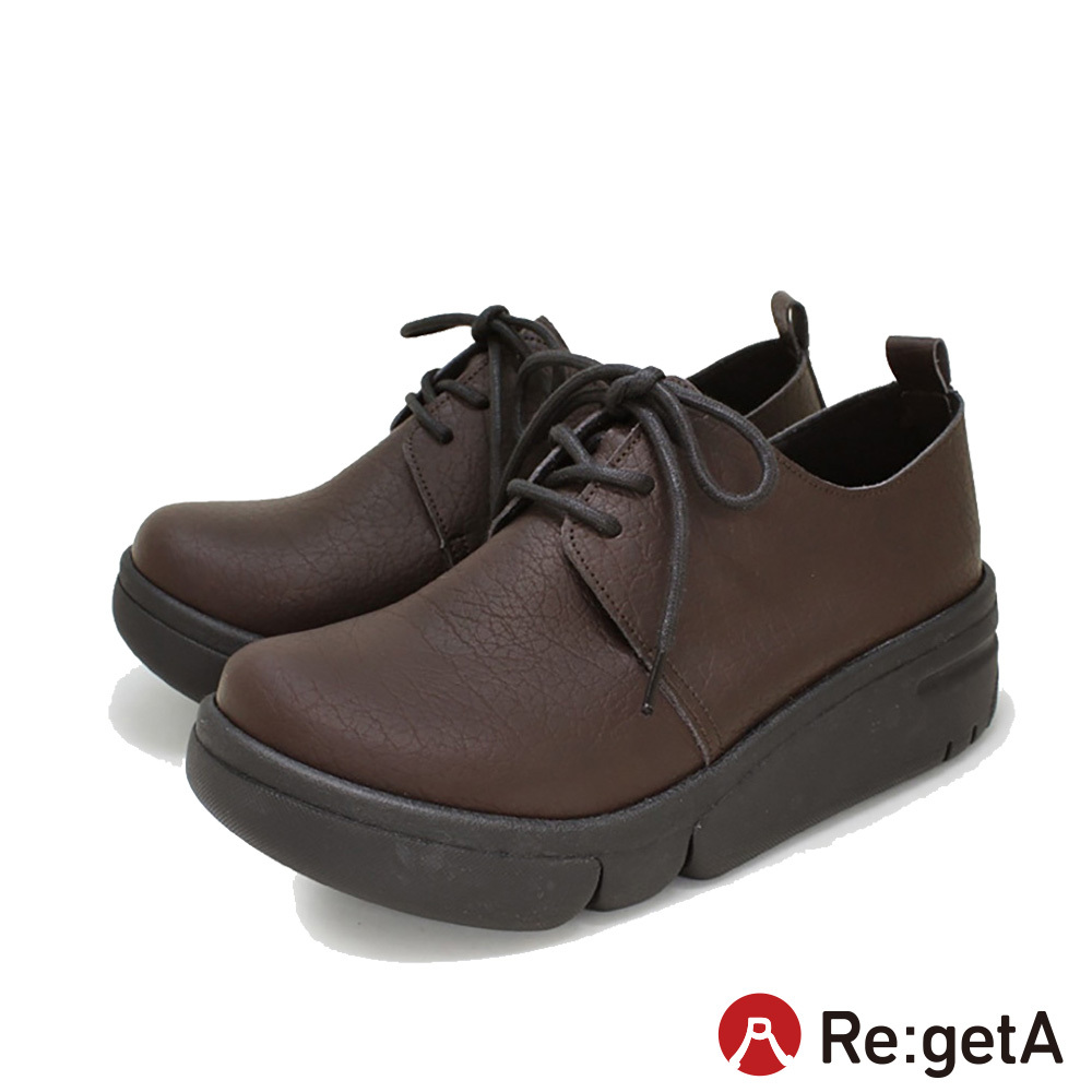 大阪樂步健康鞋 Re:getA 輕量厚底綁帶休閒鞋RE165(DBR-深咖啡)