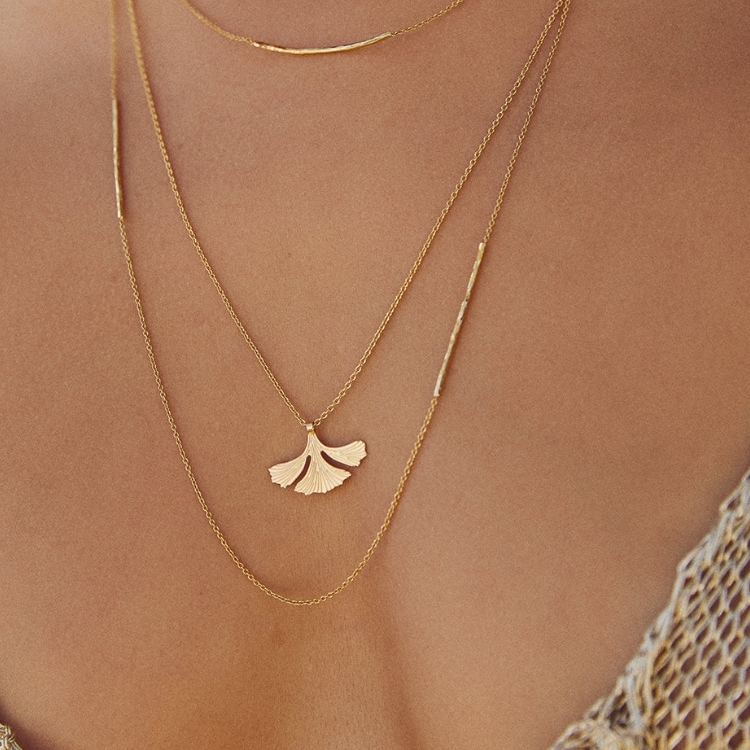 熱情如火系列-銀杏長項鍊(55cm)