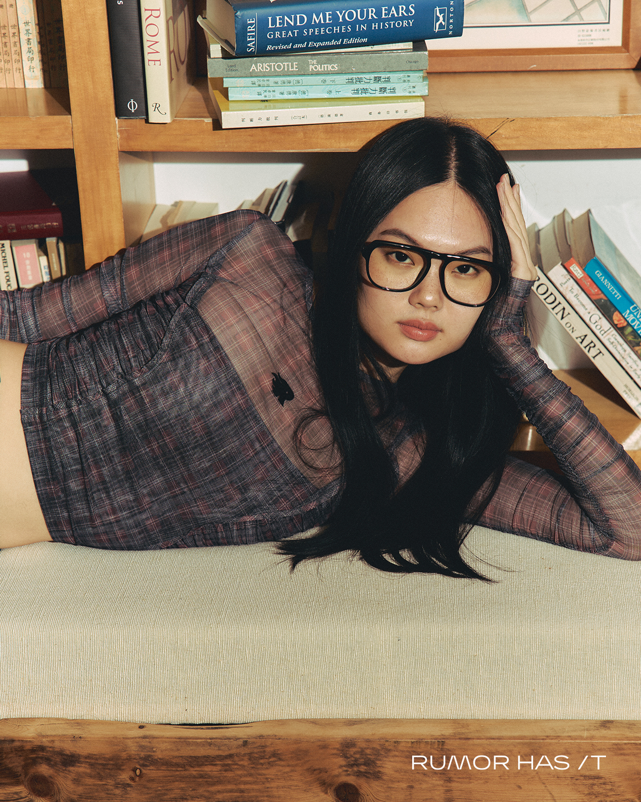 Eclipse Plaid Sheer Top