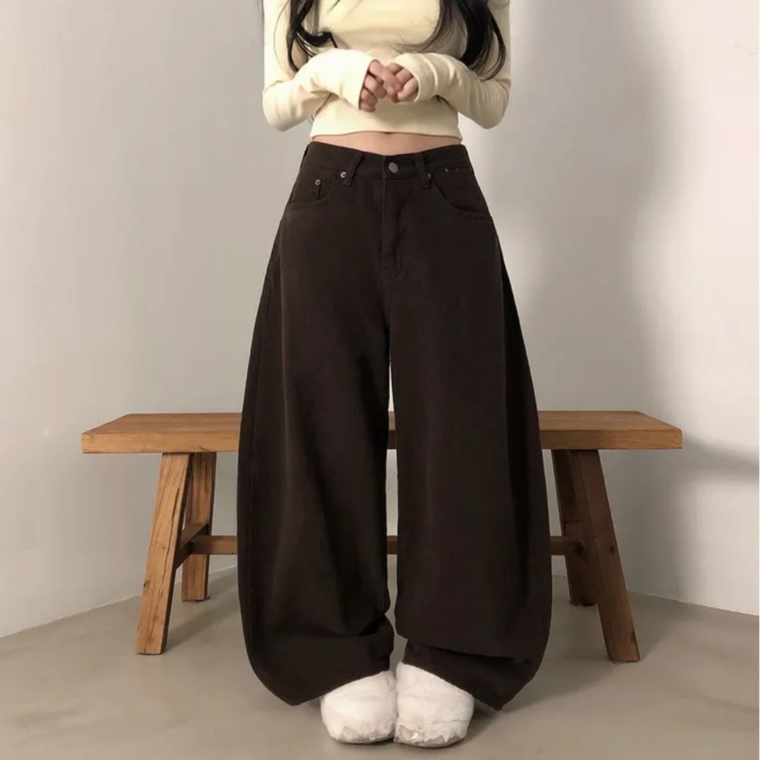 【優惠預訂】韓國豹紋PRINT內有絨毛彎刀褲（2色）