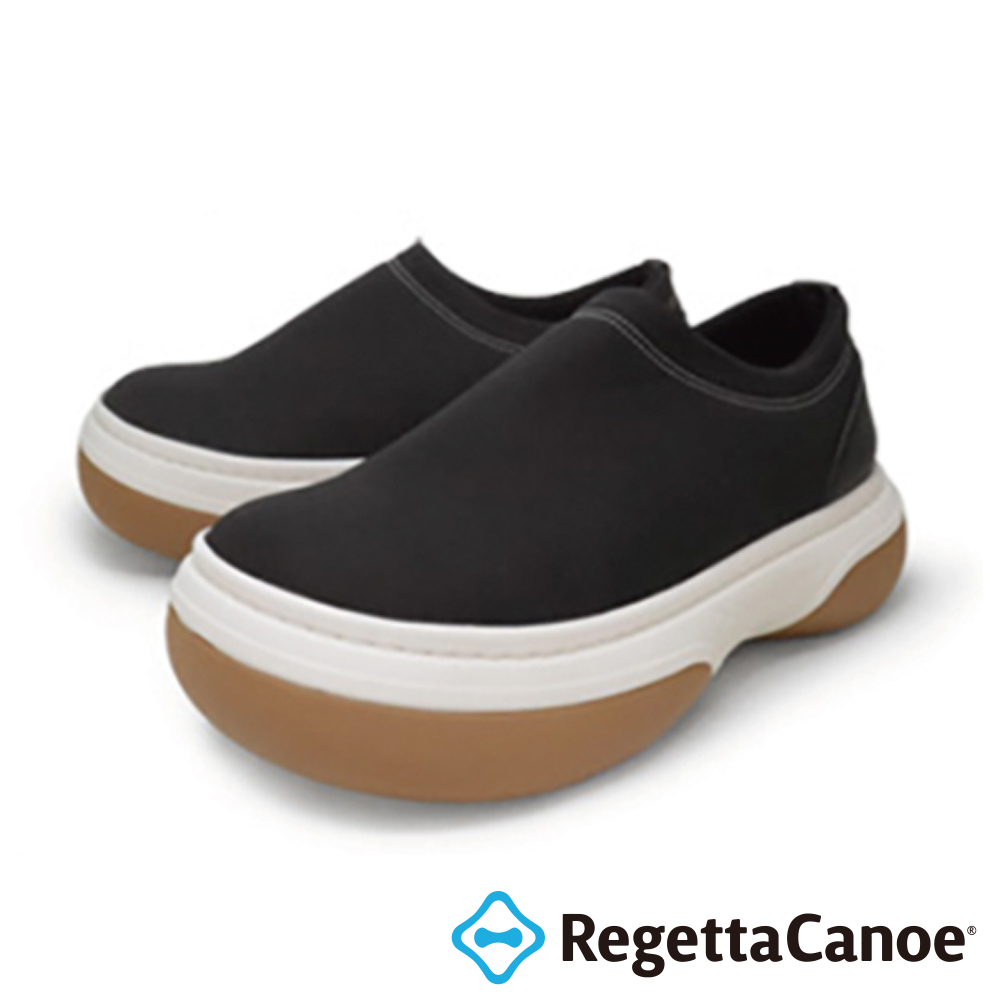 大阪樂步健康鞋 RegettaCanoe厚底莫克休閒鞋 CJFT005(BLK-黑色)