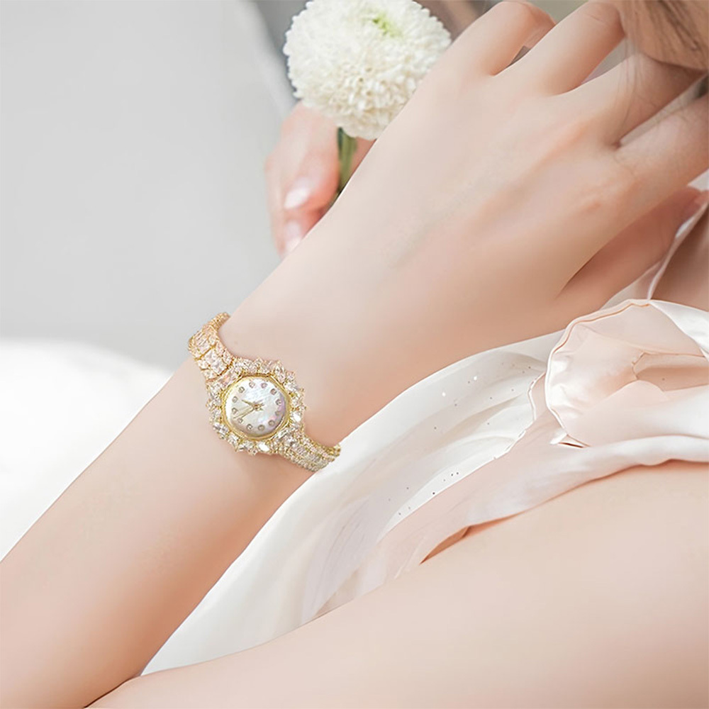 【Juvet爵威】光芒系列 華麗 婉約 氣質 晶鑽 石英 女款 手錶