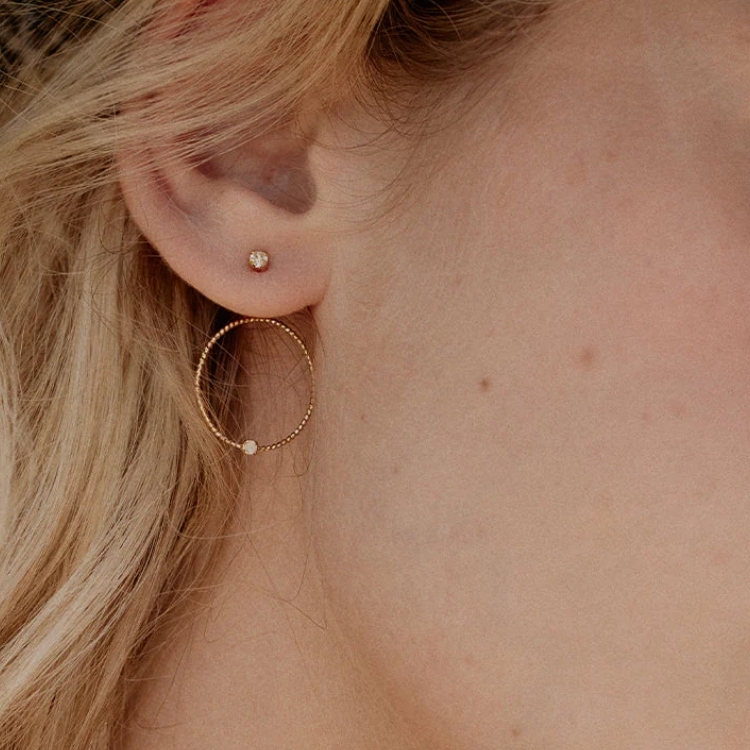 瑰寶系列-圈型耳環(24k金含施華洛世奇清透水晶)