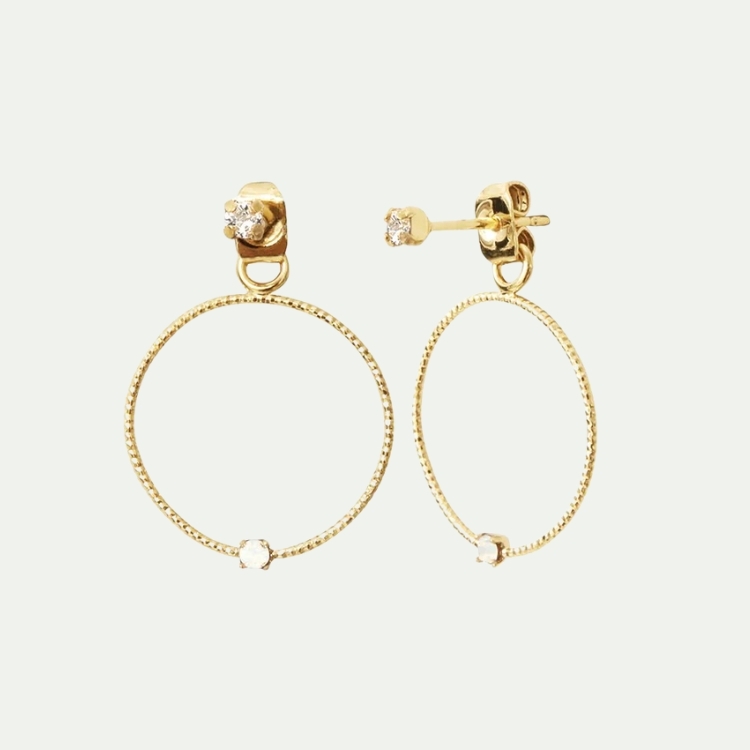 瑰寶系列-圈型耳環(24k金含施華洛世奇清透水晶)