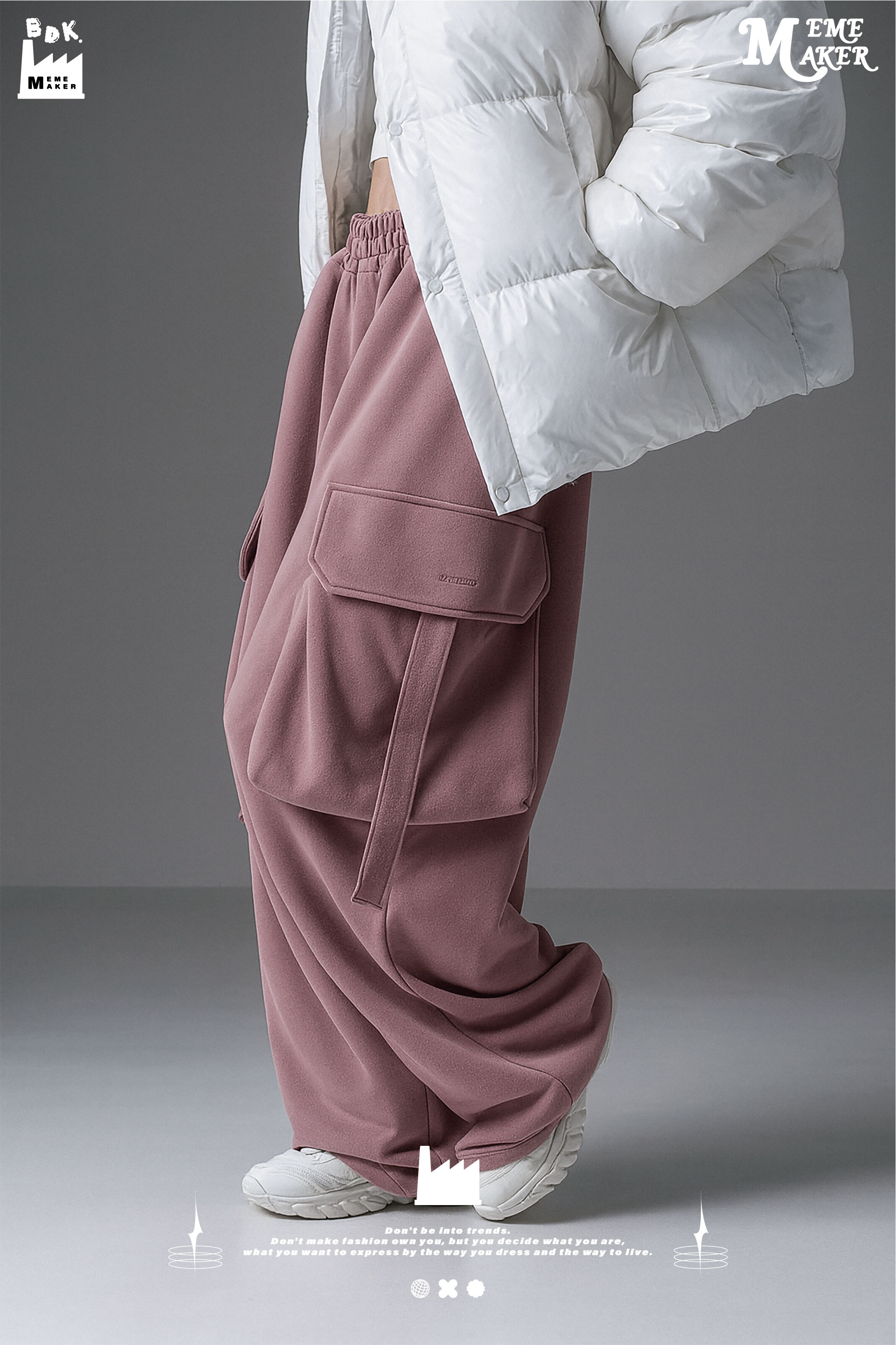 BDK.製造 - 顯腰工裝綿長褲 - 長褲〈BDK2521〉