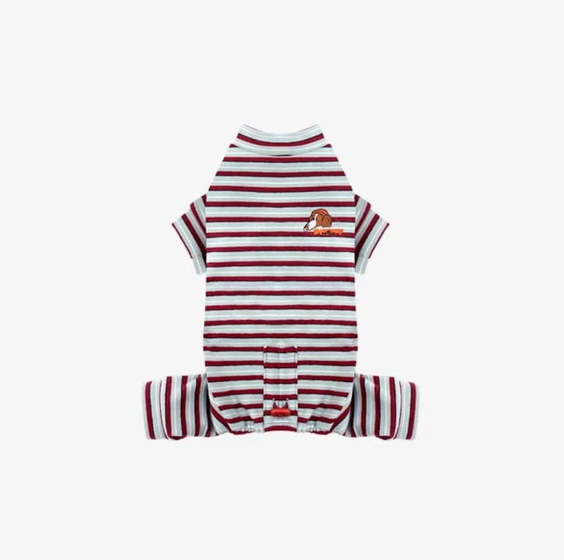 Puppy Gallery🇰🇷 Jam Jam 條紋四腳衣 青綠 寵物冬衣 狗狗冬衣 寵物四腳衣 狗狗四腳衣