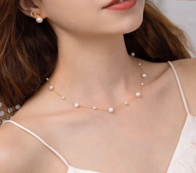 (5294) 大小珠滿天星珍珠頸鏈