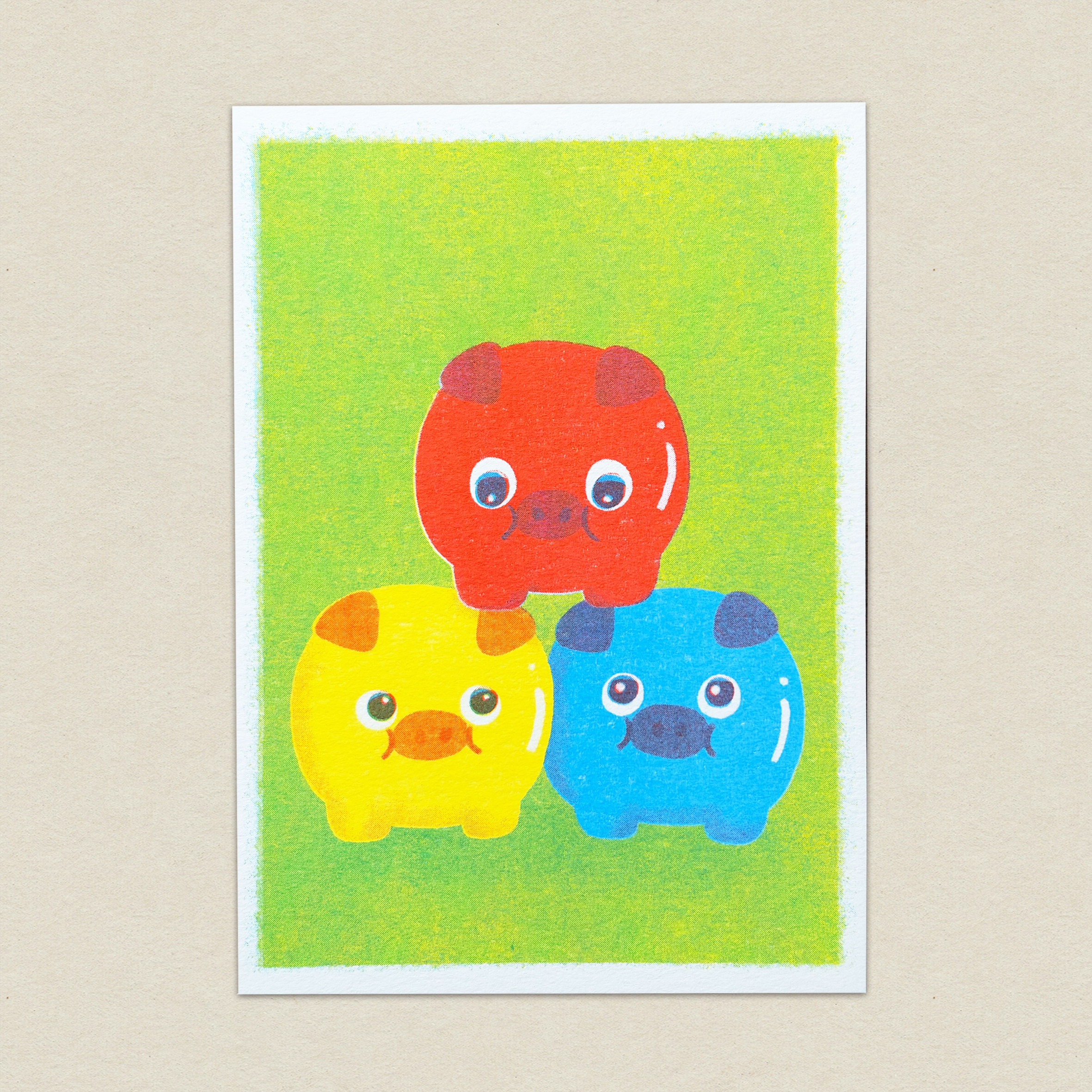 臺灣小豬撲滿/孔版印刷明信片