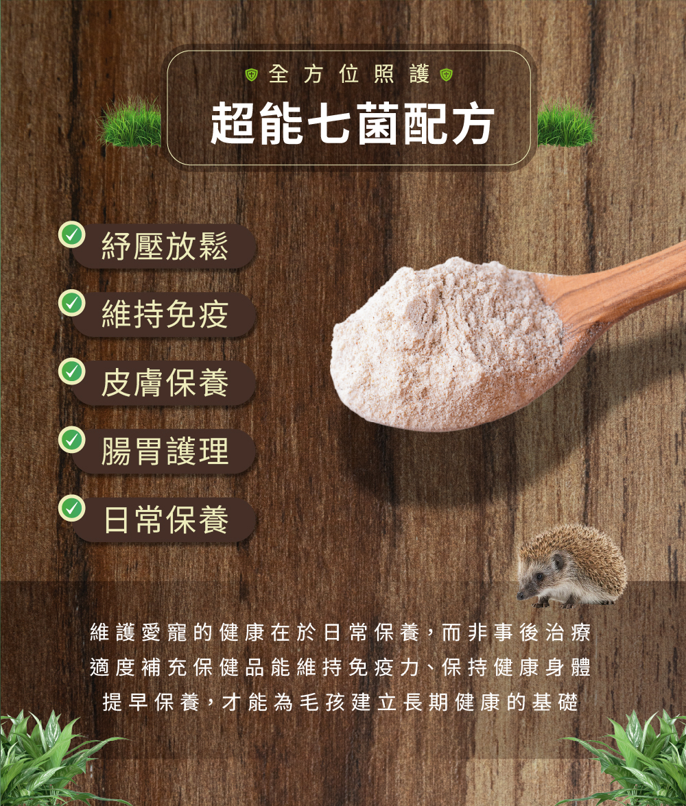 威旺WeWant 刺蝟用益生菌+益生元-超能7菌30g,幫助紓壓放鬆、皮膚保養、腸胃健康