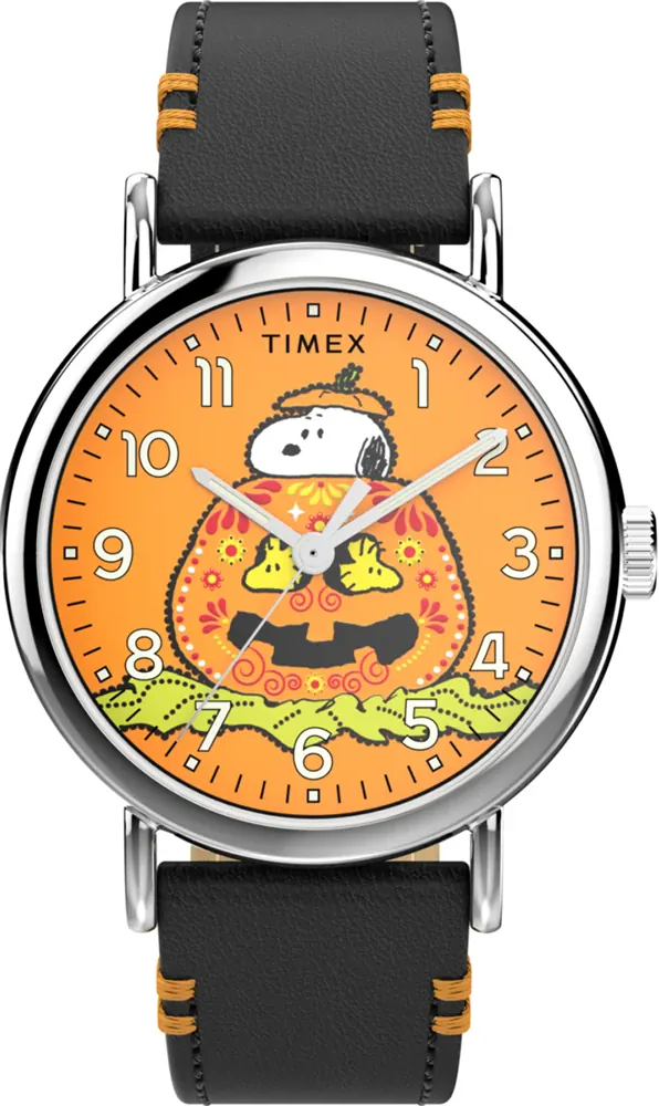 萬年鐘錶 - TIMEX 天美時   Peanuts Pumpkin 史奴比SNOOPY南瓜面盤男錶 TW2Y12300 錶徑40MM