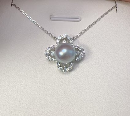 (5298) AKOYA珍四葉草吊墜 (送銀鏈)