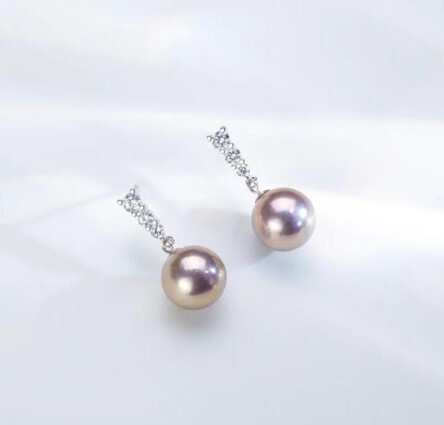 (5308) 三鑽款紫珠耳環