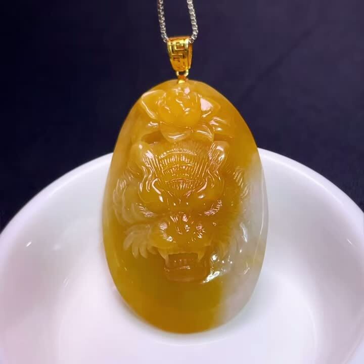 翡翠虎頭吊墜,天然翡翠A玉, 緬甸玉, Jade, Jadeite